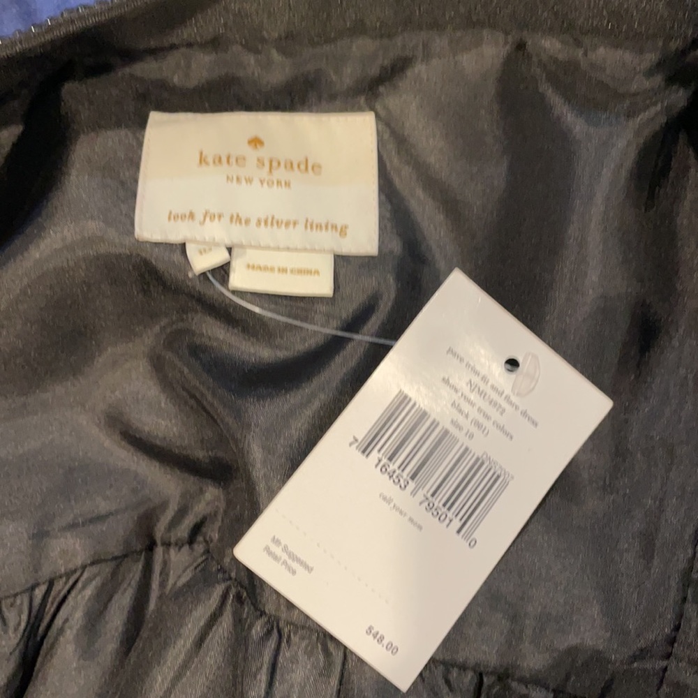 Kate Spade Pave Trim Fit And Flare Black Dress - Picture 4 of 9